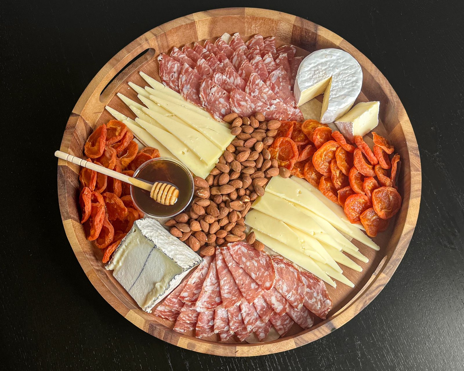 California Cheese & Salami on Wooden Platter